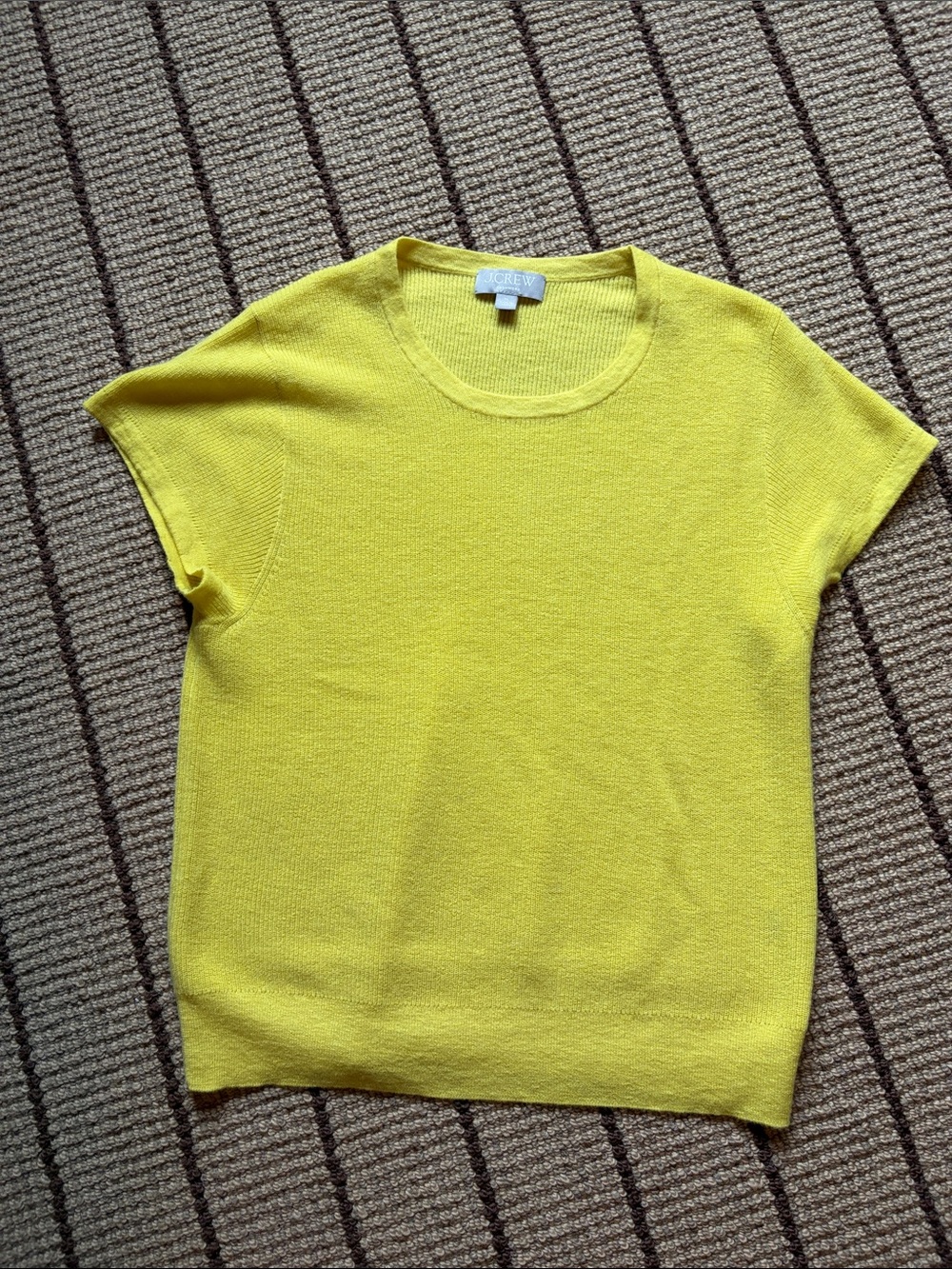 J. Crew Short Sleeve Lightweight Cashmere Sweater - Bright Yellow